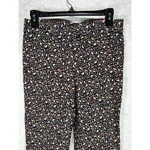 NWT Rafaella Comfort Pull On Capri Pants Leopard Print Size 6 Elastic Waist
